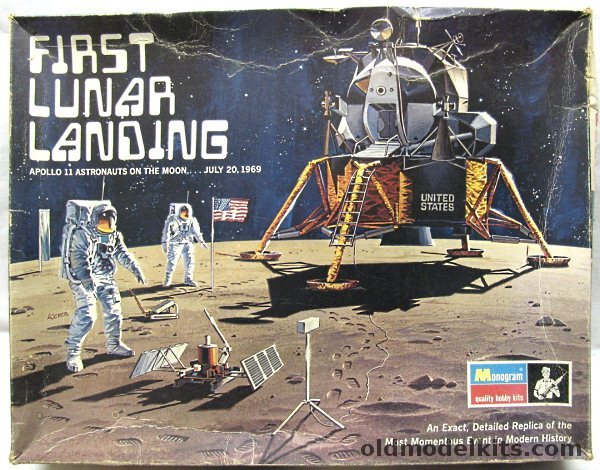 Monogram 1/48 First Lunar Landing Apollo 11 Astronauts on the Moon, 6872 plastic model kit